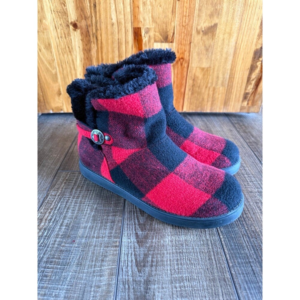 Indigo Rd Buffalo Plaid Faux Fur Booties Sz. 9M